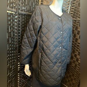 Philosophy, NWT size 1X diamond quilted black snap barn coat